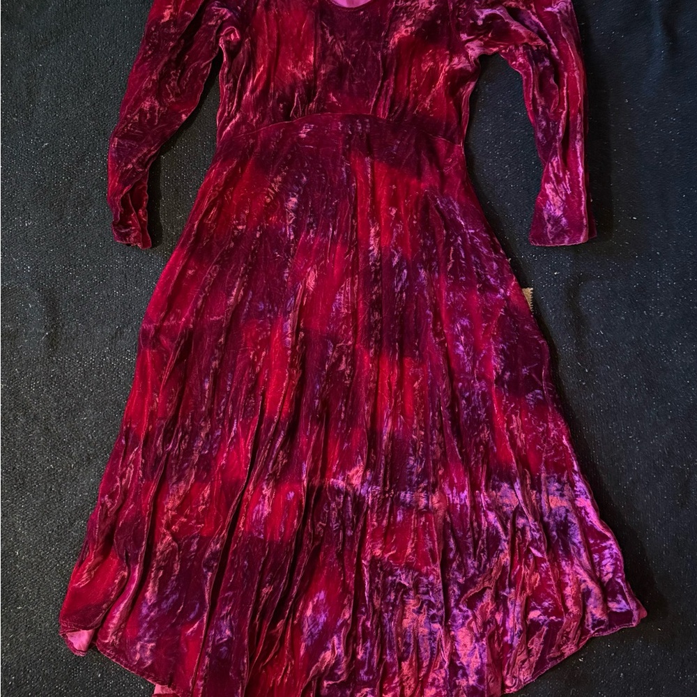 Elegant Velvet Red Dress